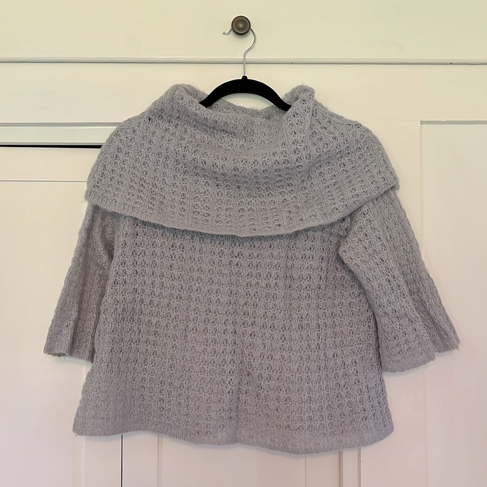 Robert Rodriguez Designer Knit Wool Blend Semi-Cropped Fold Collar Sweater